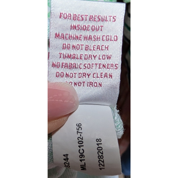 Masters Magnolia Lane Ladies Pima Cotton Blend Green White Geo Print Golf Polo M - Picture 6 of 6